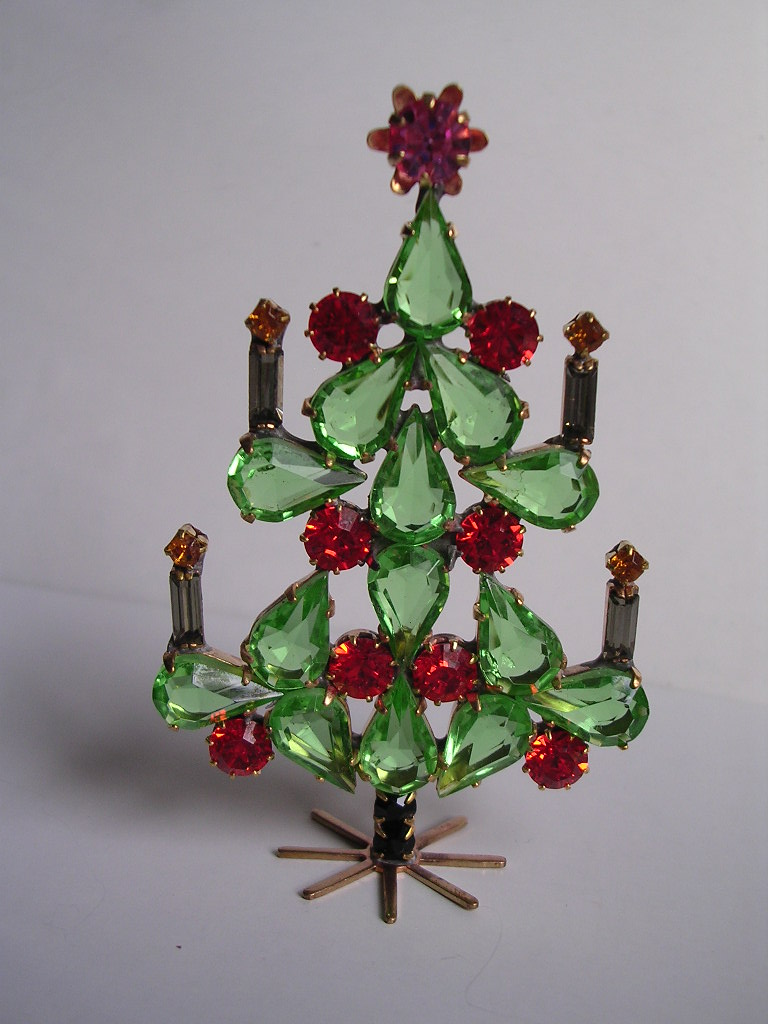 チェコ ヴィンテージ クリスマスツリー 緑x赤 - m&taniko Collection